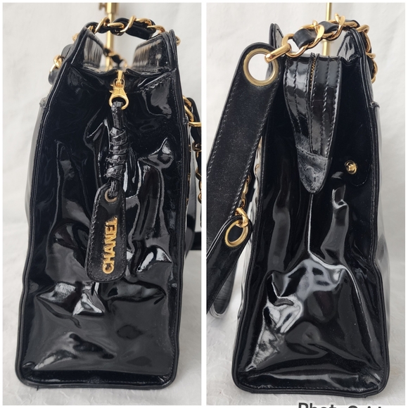 Auth Chanel Patent Leather Tote Bag - Picture 11 of 13